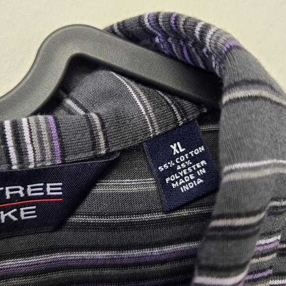 Roundtree & Yorke Stripe Polo Shirt Charcoal Gray XL - Picture 4 of 6